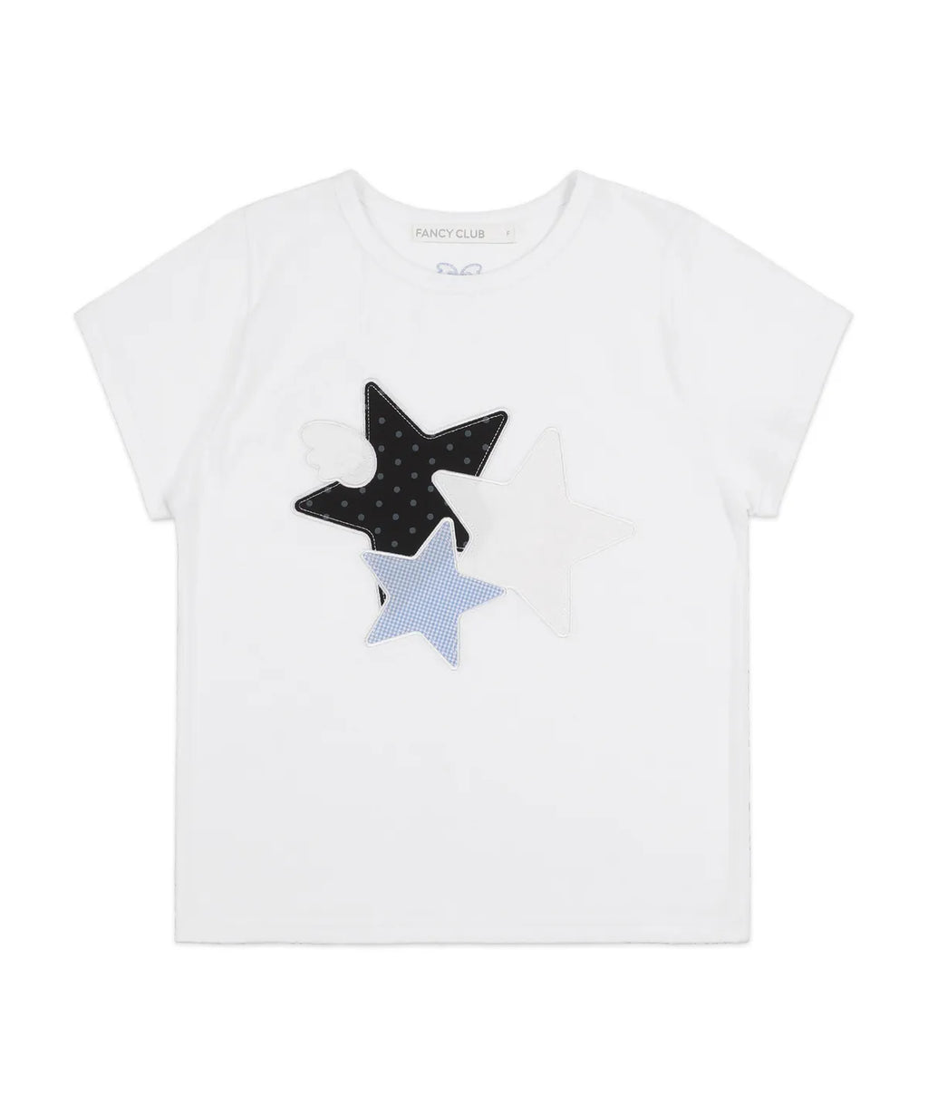 【𝘱𝘳𝘦-𝘰𝘳𝘥𝘦𝘳】FANCY CLUB MIX STAR ANGEL PATCH TEE (WHITE)