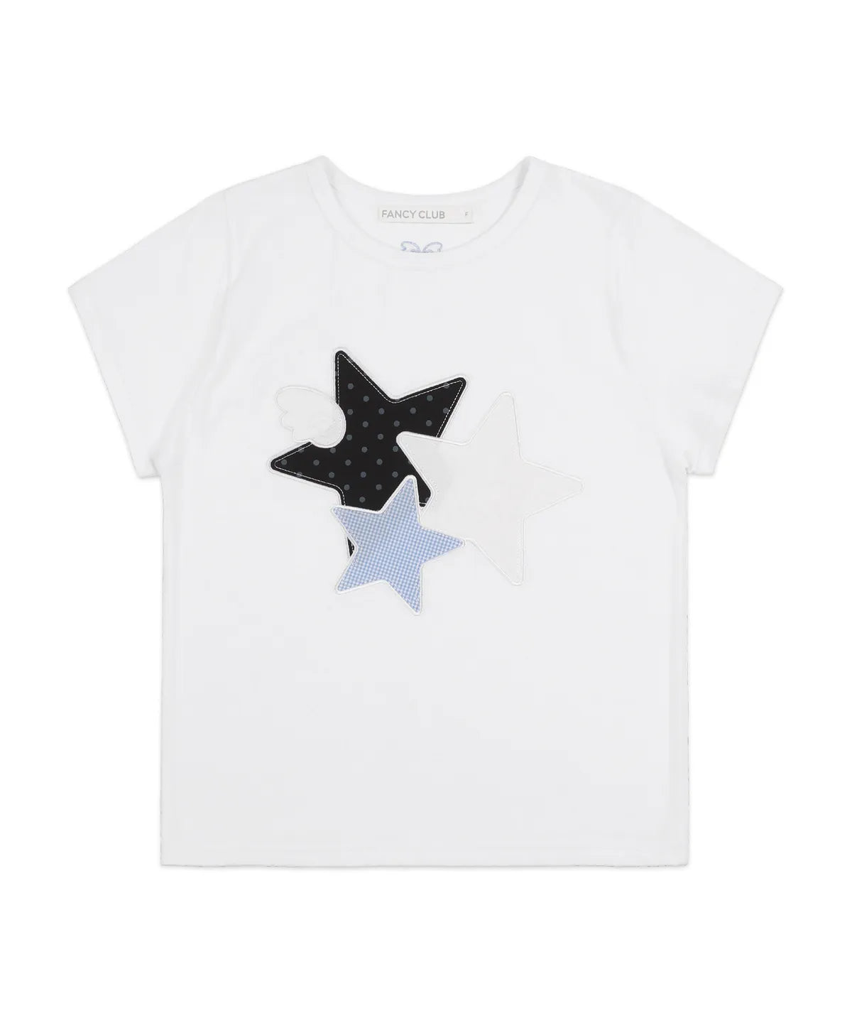 【𝘱𝘳𝘦-𝘰𝘳𝘥𝘦𝘳】FANCY CLUB MIX STAR ANGEL PATCH TEE (WHITE)
