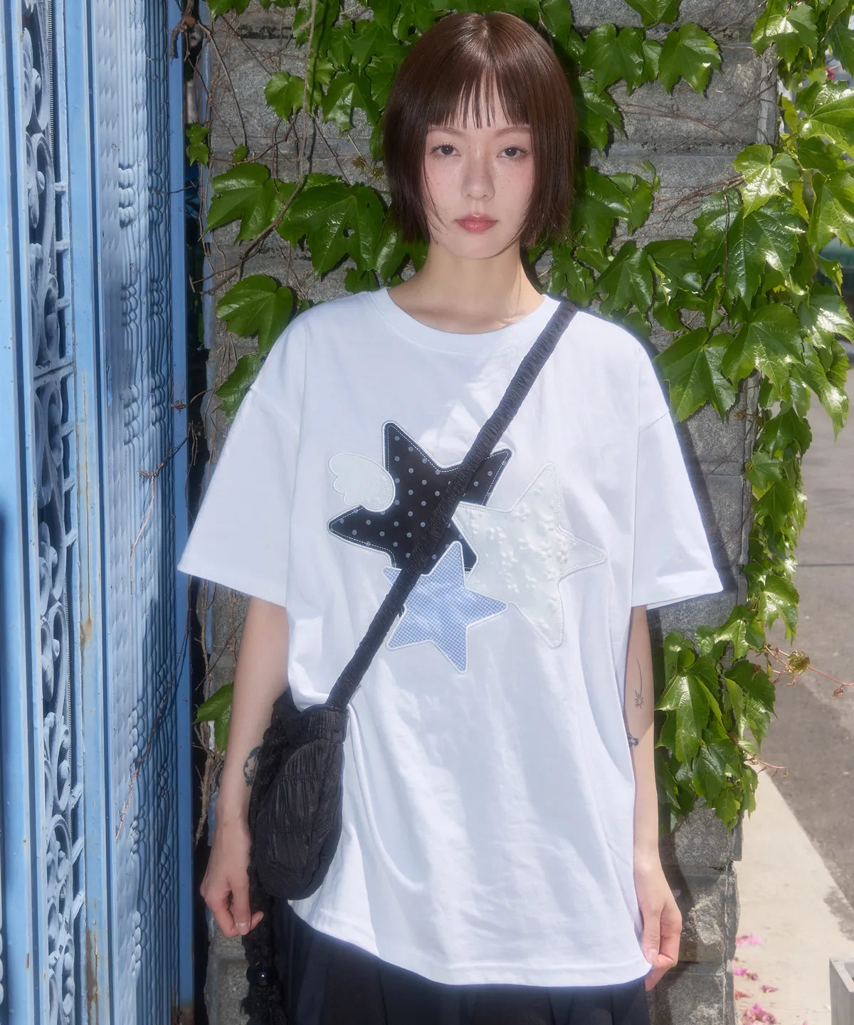 【𝘱𝘳𝘦-𝘰𝘳𝘥𝘦𝘳】FANCY CLUB MIX STAR ANGEL PATCH TEE (WHITE)
