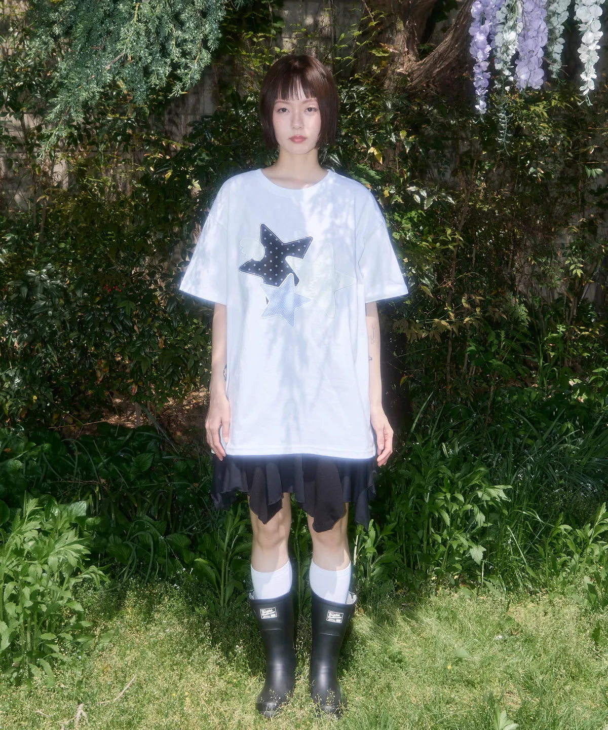 【𝘱𝘳𝘦-𝘰𝘳𝘥𝘦𝘳】FANCY CLUB MIX STAR ANGEL PATCH TEE (WHITE)