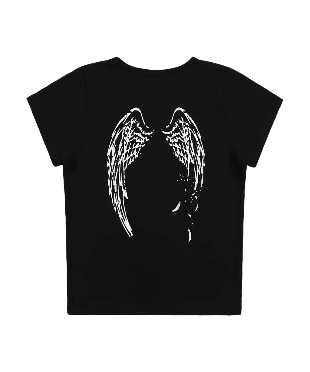 【𝘱𝘳𝘦-𝘰𝘳𝘥𝘦𝘳】FANCY CLUB Rivers of Heaven Crop Tee (BLACK)