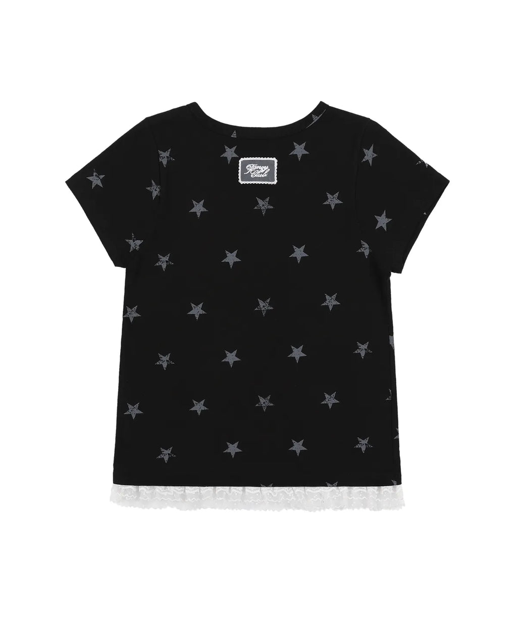 【𝘱𝘳𝘦-𝘰𝘳𝘥𝘦𝘳】FANCY CLUB Race Star Layered Tee (BLACK)