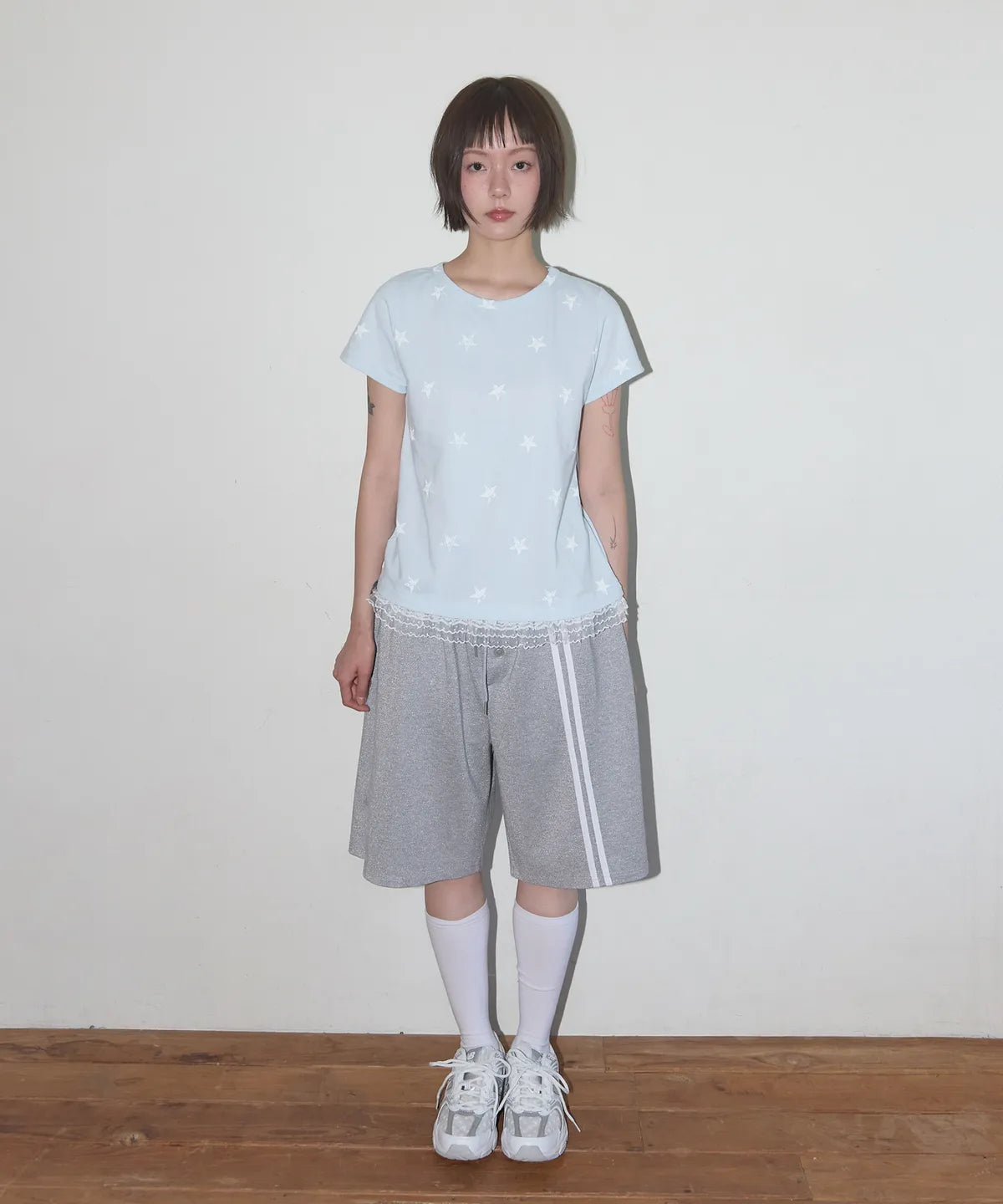 【𝘱𝘳𝘦-𝘰𝘳𝘥𝘦𝘳】FANCY CLUB Race Star Layered Tee (SKY BLUE)