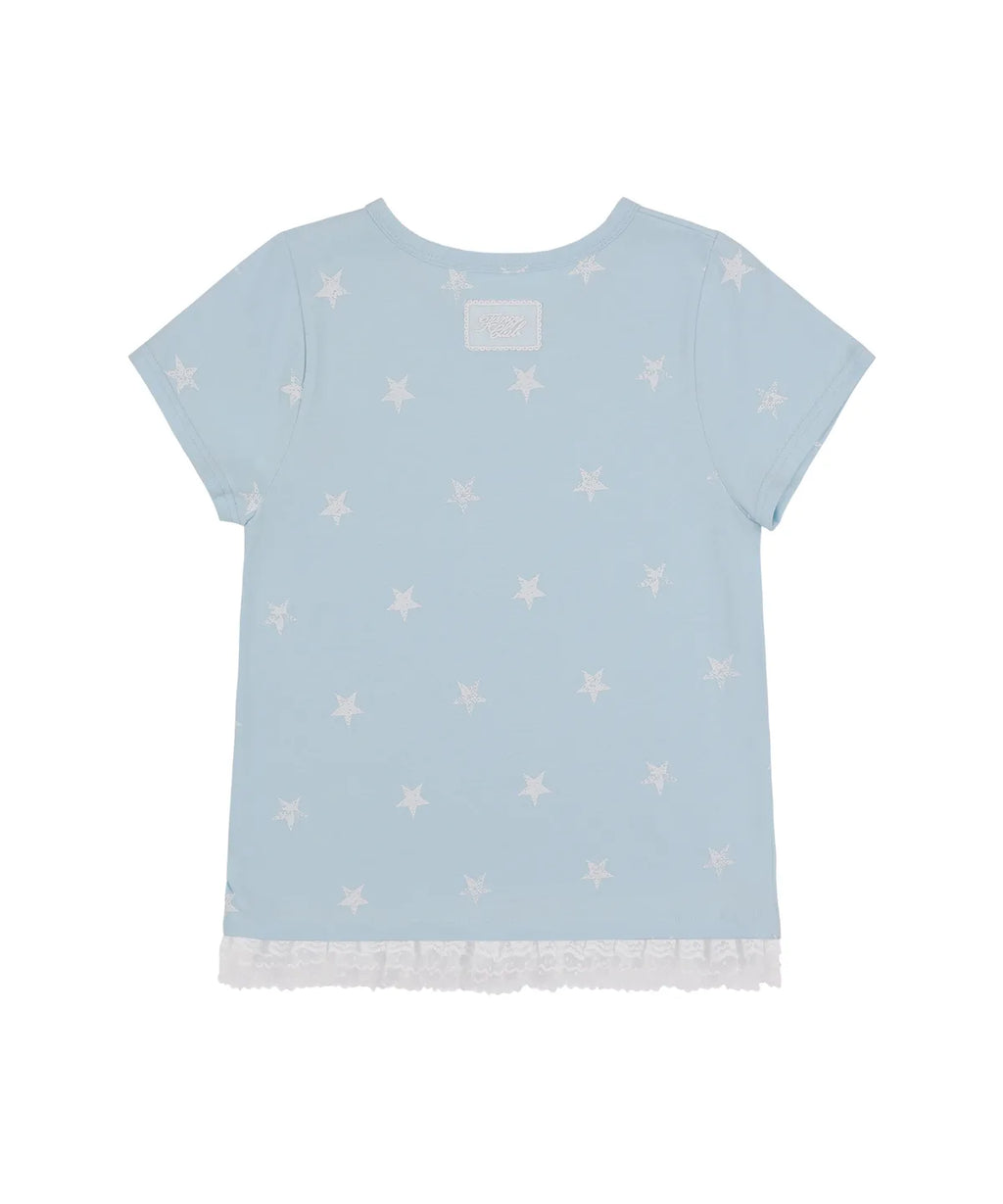 【𝘱𝘳𝘦-𝘰𝘳𝘥𝘦𝘳】FANCY CLUB Race Star Layered Tee (SKY BLUE)