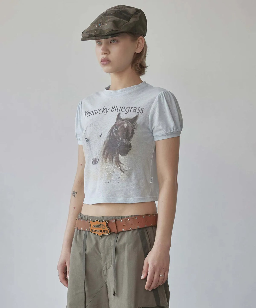 【𝘱𝘳𝘦-𝘰𝘳𝘥𝘦𝘳】SCULPTOR Kentucky Stud Baby Tee Baby Blue