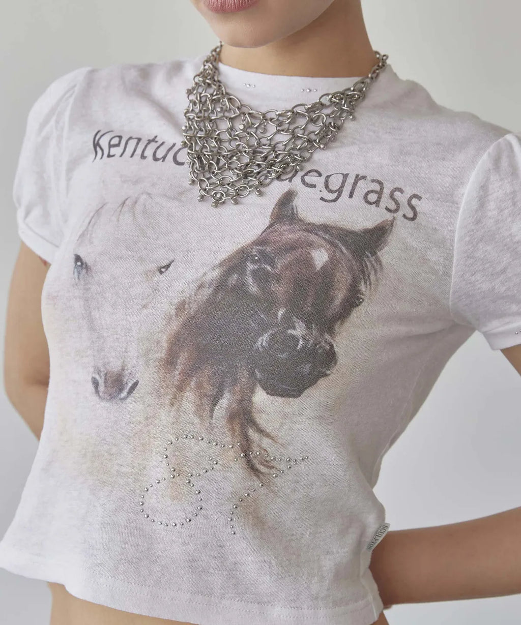 【𝘱𝘳𝘦-𝘰𝘳𝘥𝘦𝘳】SCULPTOR Kentucky Stud Baby Tee Cream