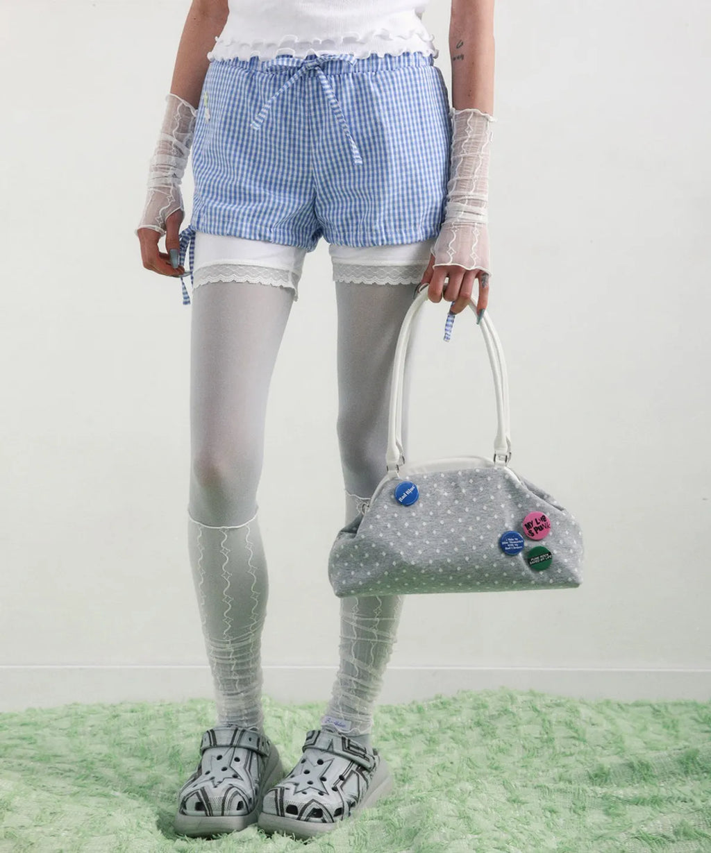 【𝘱𝘳𝘦-𝘰𝘳𝘥𝘦𝘳】BADBLUE Dot Cozy Dumpling Bag Gray