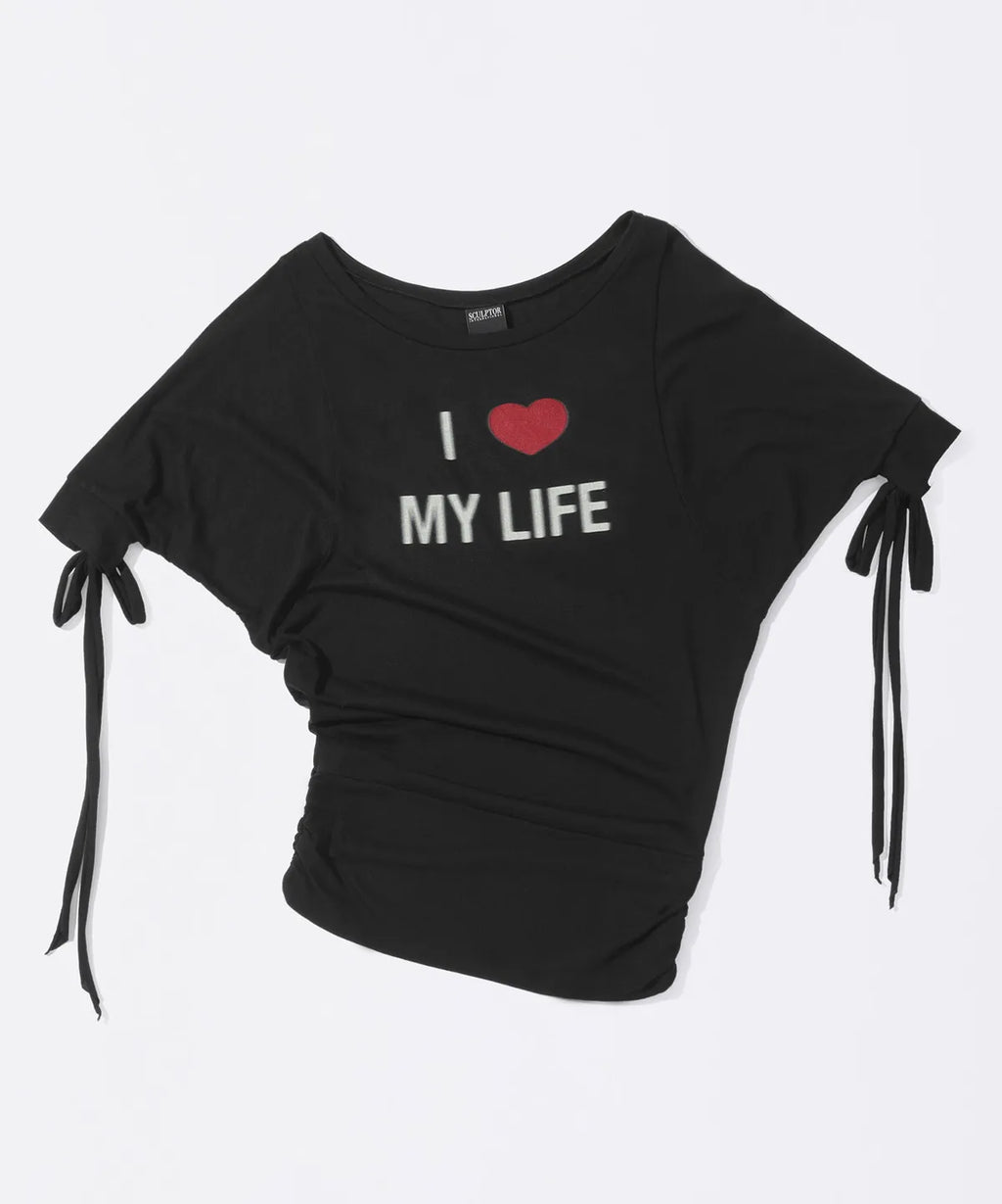 【𝘱𝘳𝘦-𝘰𝘳𝘥𝘦𝘳】SCULPTOR Tie Sleeve Tee Black