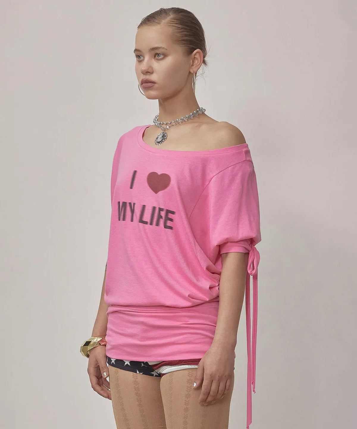 【𝘱𝘳𝘦-𝘰𝘳𝘥𝘦𝘳】SCULPTOR Tie Sleeve Tee Coral
