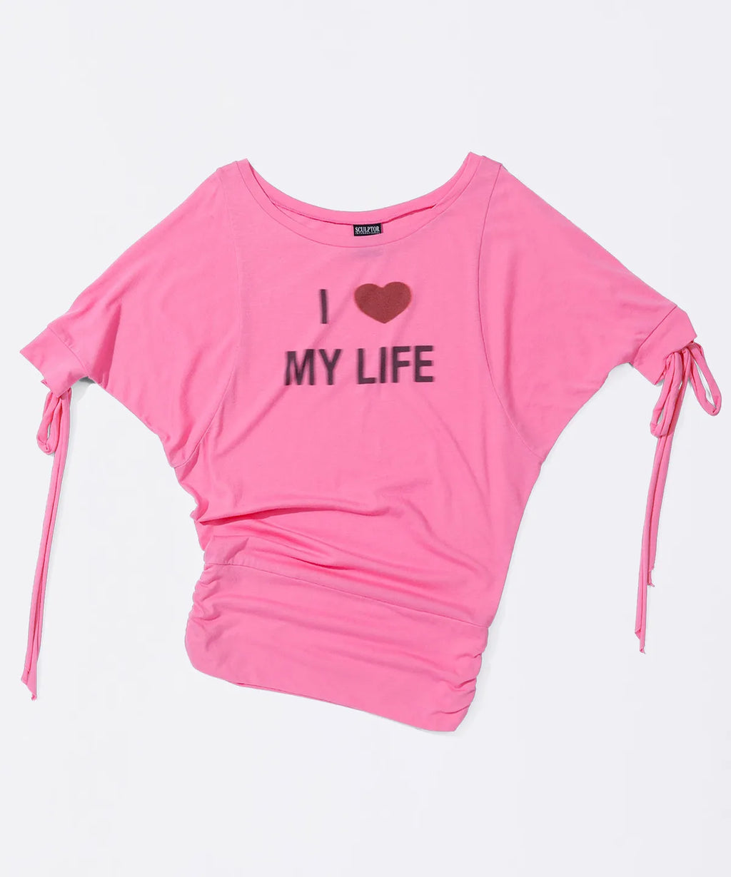 【𝘱𝘳𝘦-𝘰𝘳𝘥𝘦𝘳】SCULPTOR Tie Sleeve Tee Coral