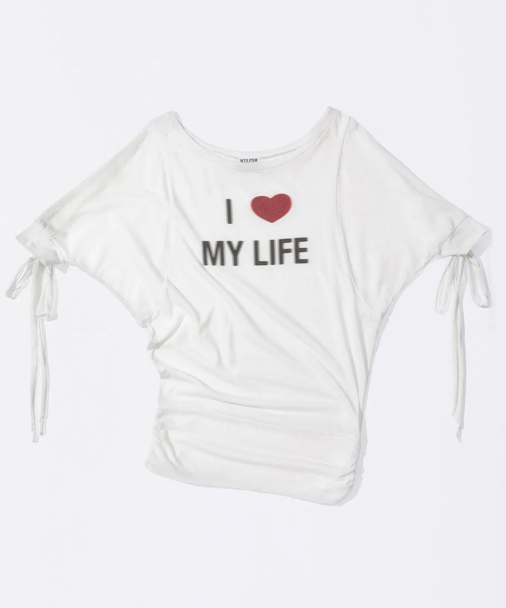 【𝘱𝘳𝘦-𝘰𝘳𝘥𝘦𝘳】SCULPTOR Tie Sleeve Tee Cream