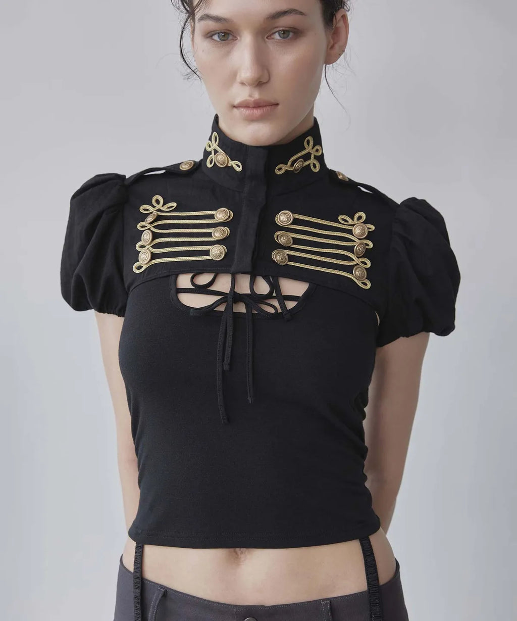 【𝘱𝘳𝘦-𝘰𝘳𝘥𝘦𝘳】SCULPTOR Garter Reversible Top Black
