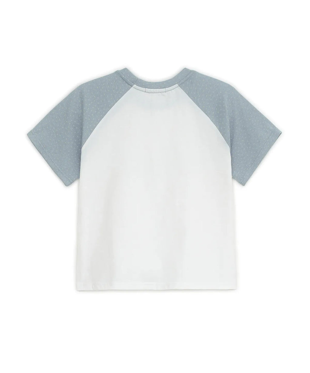 HUGYOURSKIN PIXEL RAGLAN TEE (WHITE)