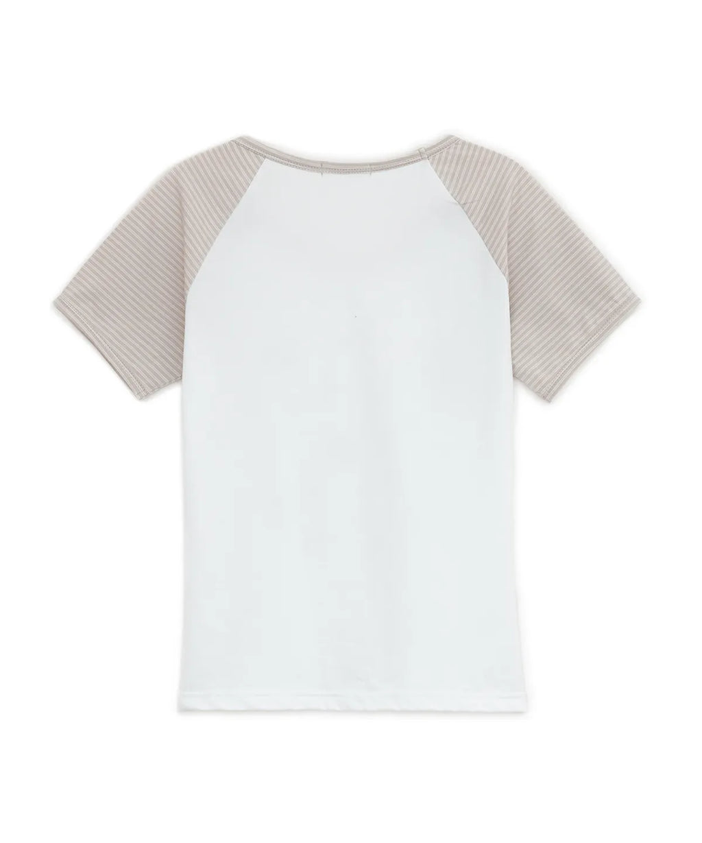 HUGYOURSKIN GOMPANG-EE RINGER TEE (BEIGE)
