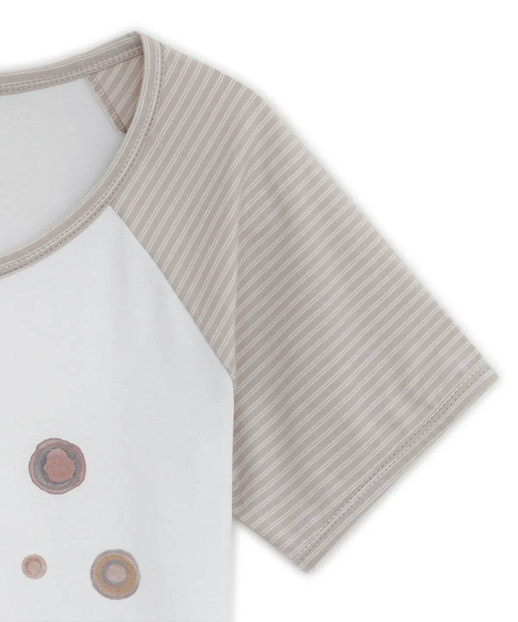 HUGYOURSKIN GOMPANG-EE RINGER TEE (BEIGE)