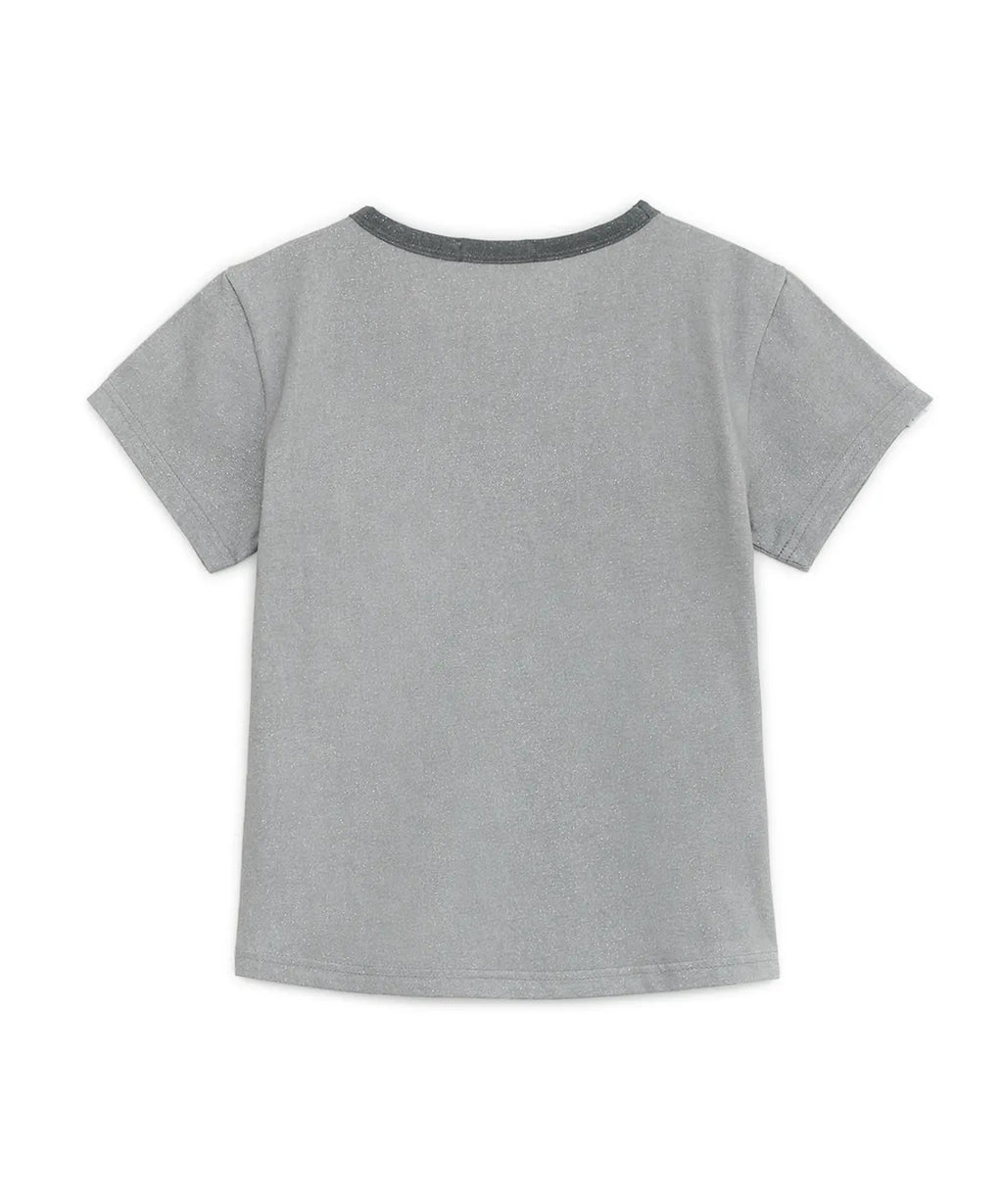 HUGYOURSKIN GLITTER MELTED TEE (GREY)
