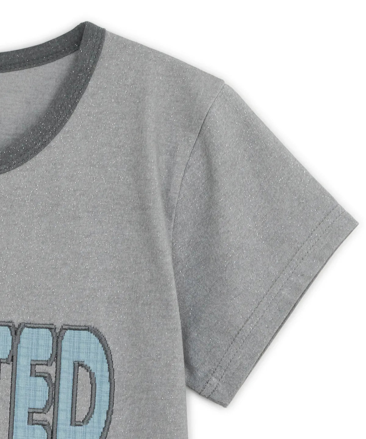 HUGYOURSKIN GLITTER MELTED TEE (GREY)