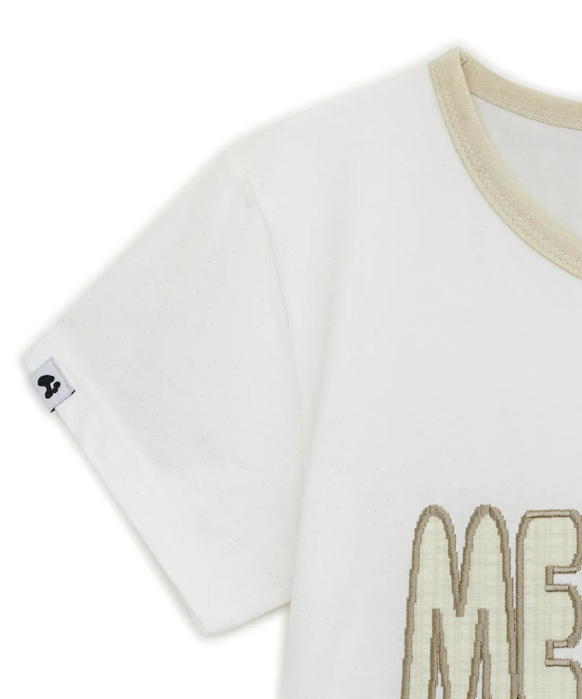 HUGYOURSKIN GLITTER MELTED TEE (WHITE)