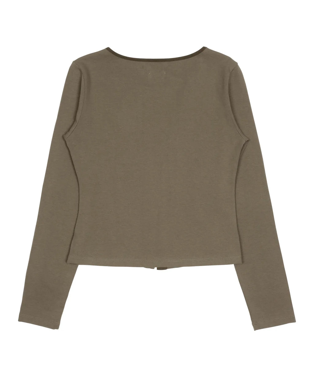 TCM twist button long sleeve (brown)