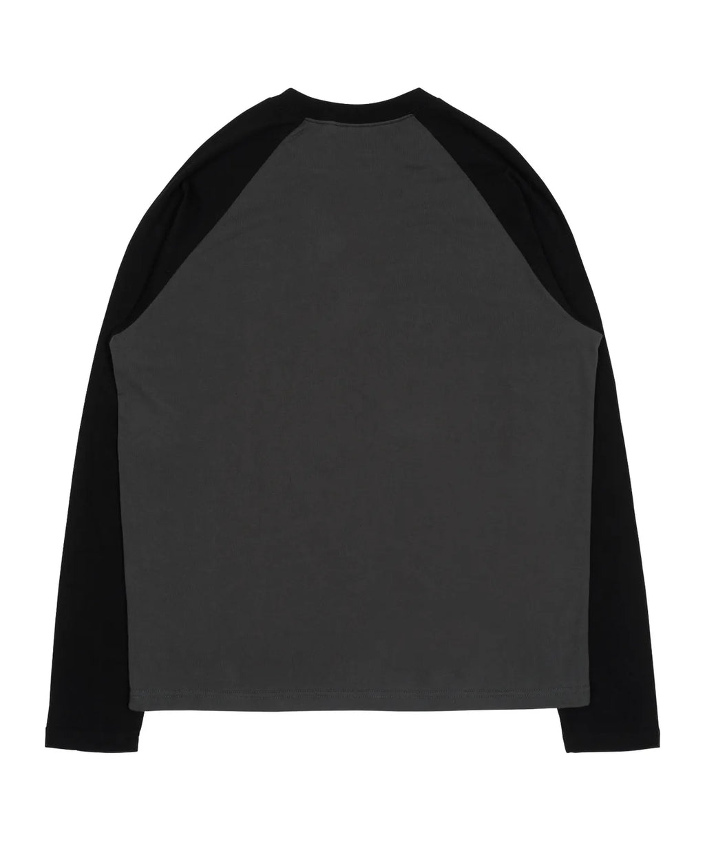 TCM mini logo raglan long sleeve (charcoal/black)