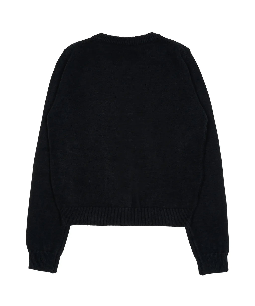 TCM mini logo knit cardigan (black)