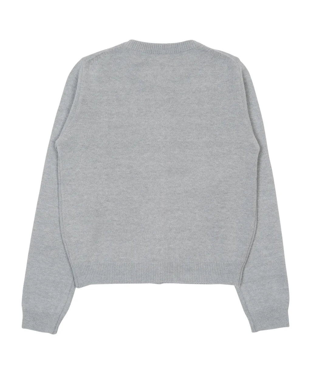 TCM mini logo knit cardigan (grey)