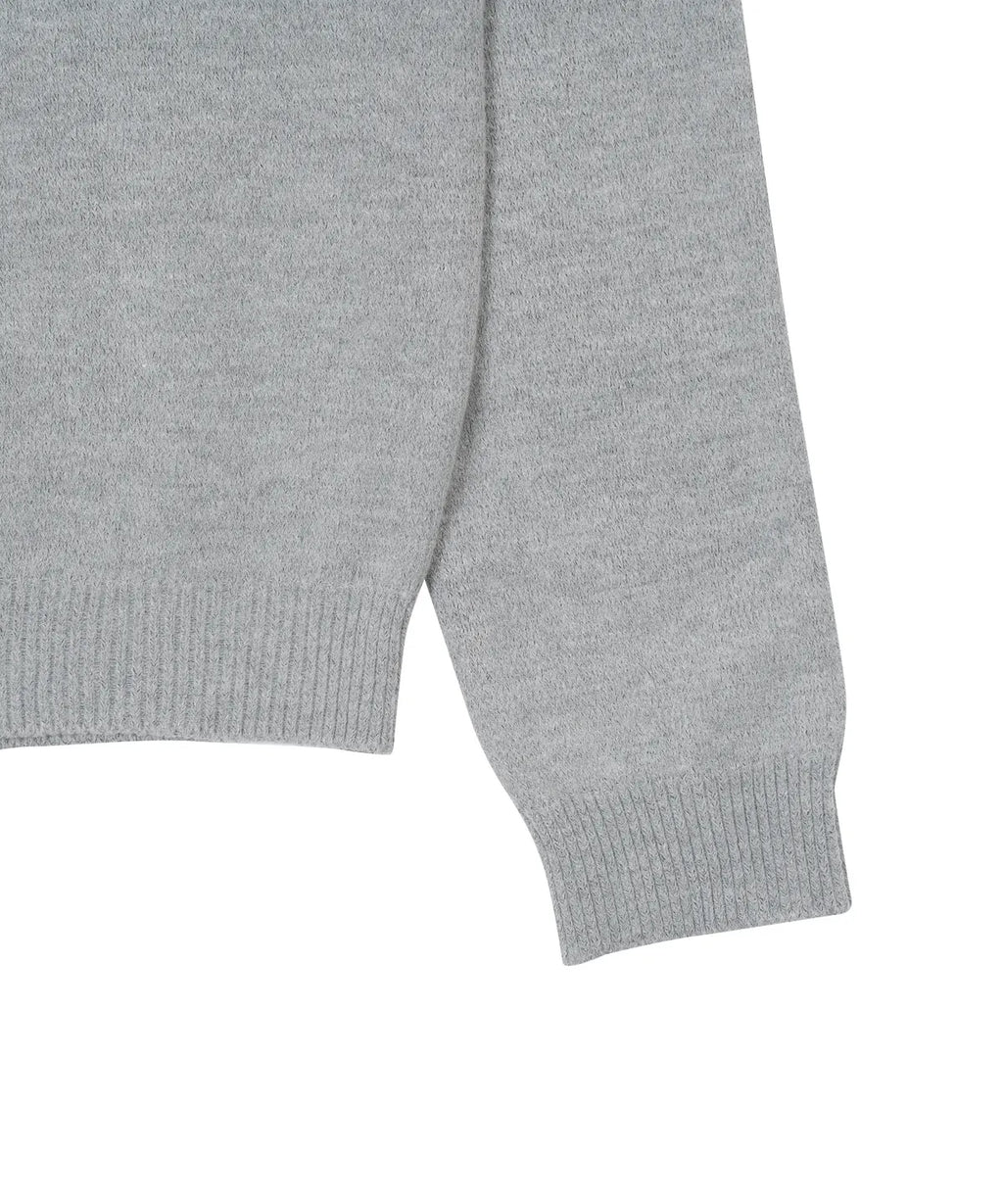 TCM mini logo knit cardigan (grey)