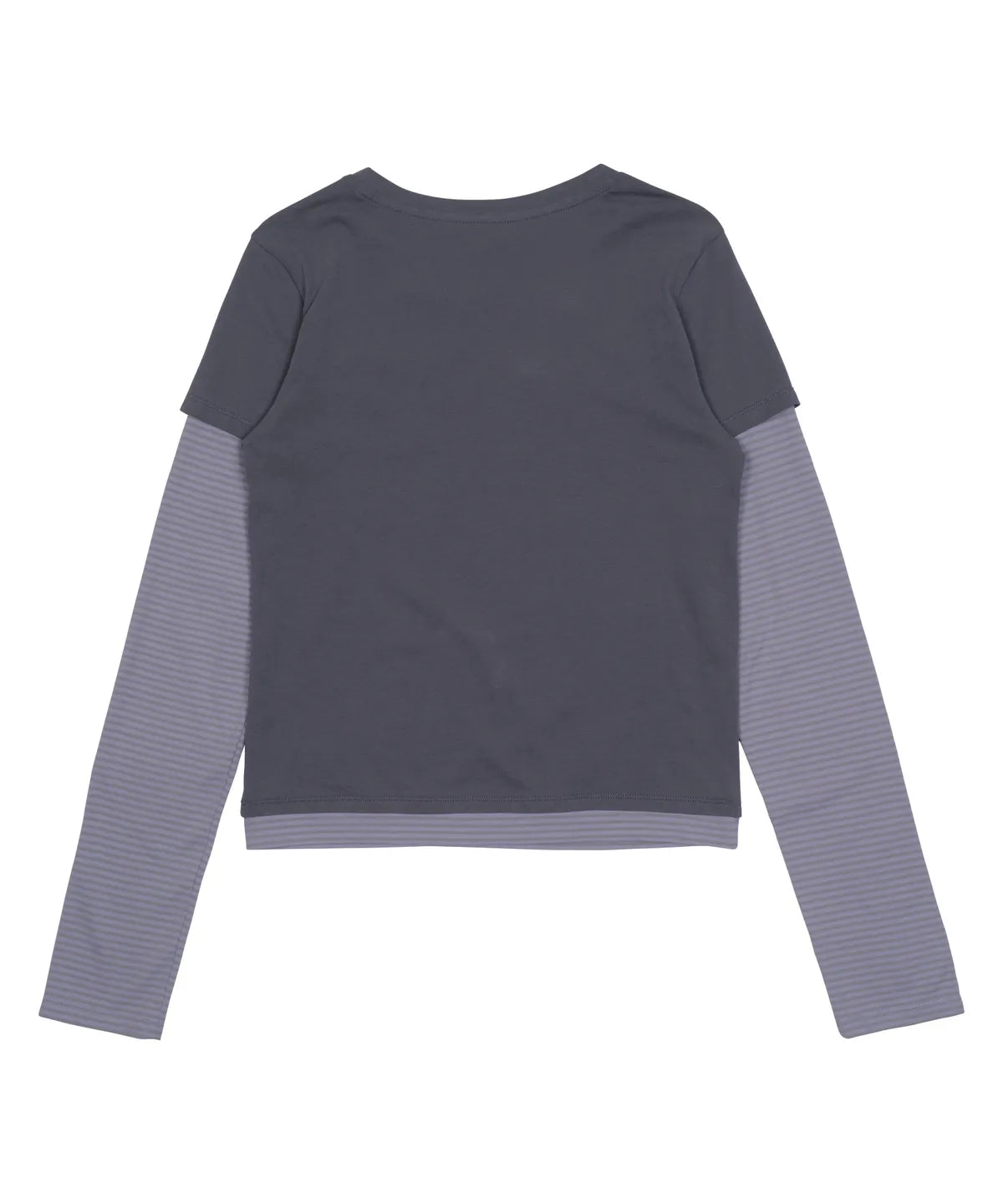 TCM stripe layered long sleeve (charcoal)