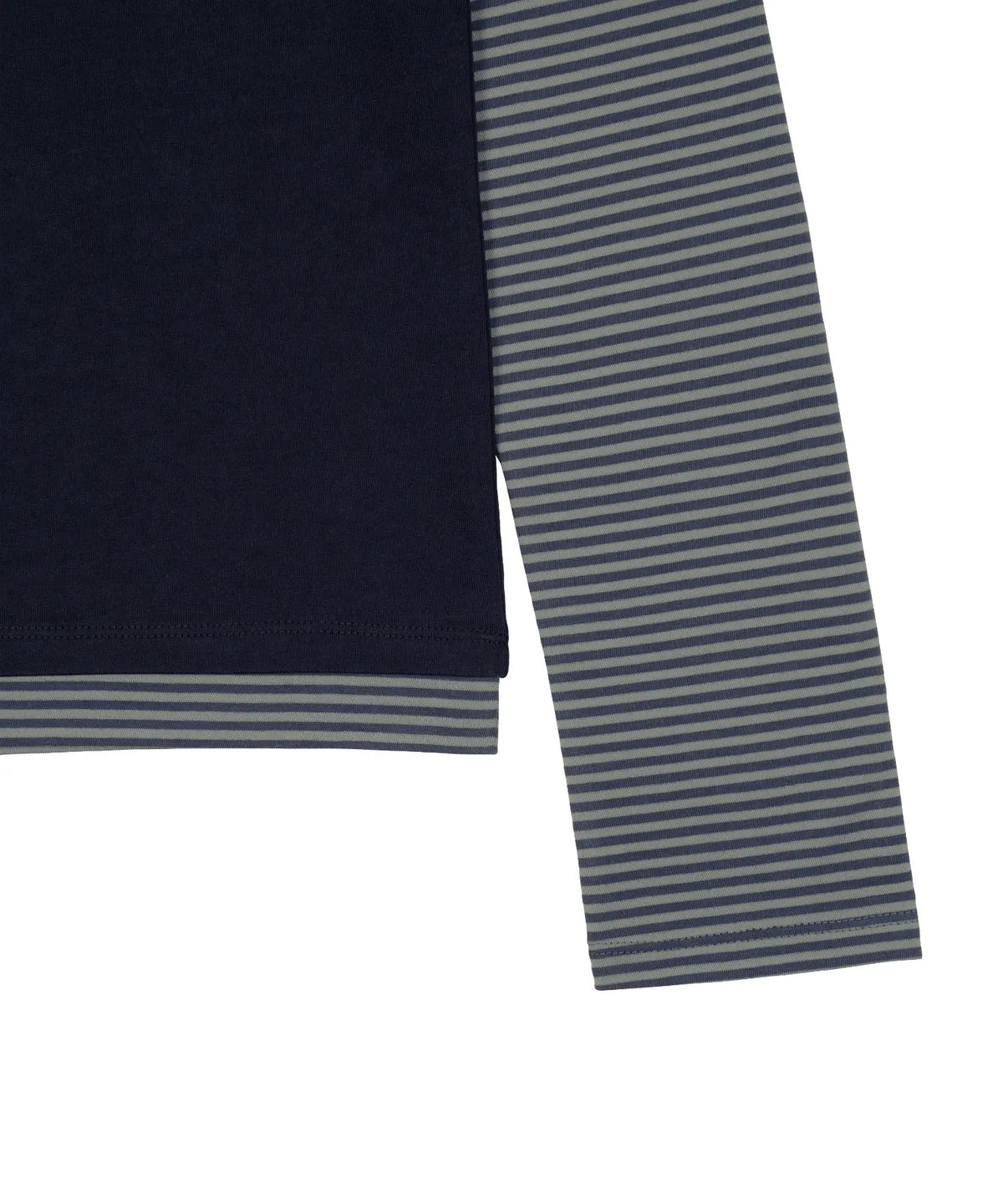 TCM stripe layered long sleeve (navy)
