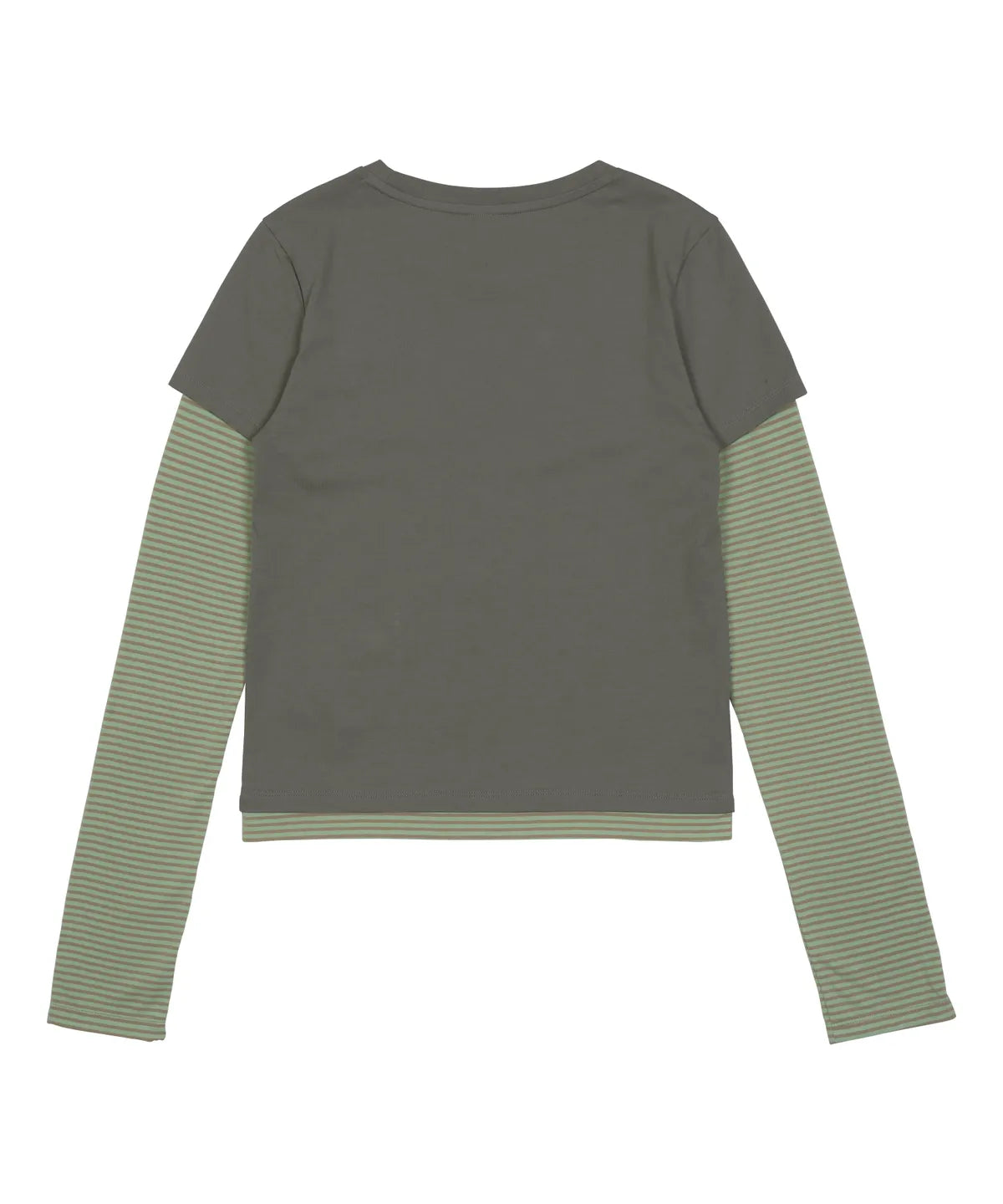 TCM stripe layered long sleeve (green)