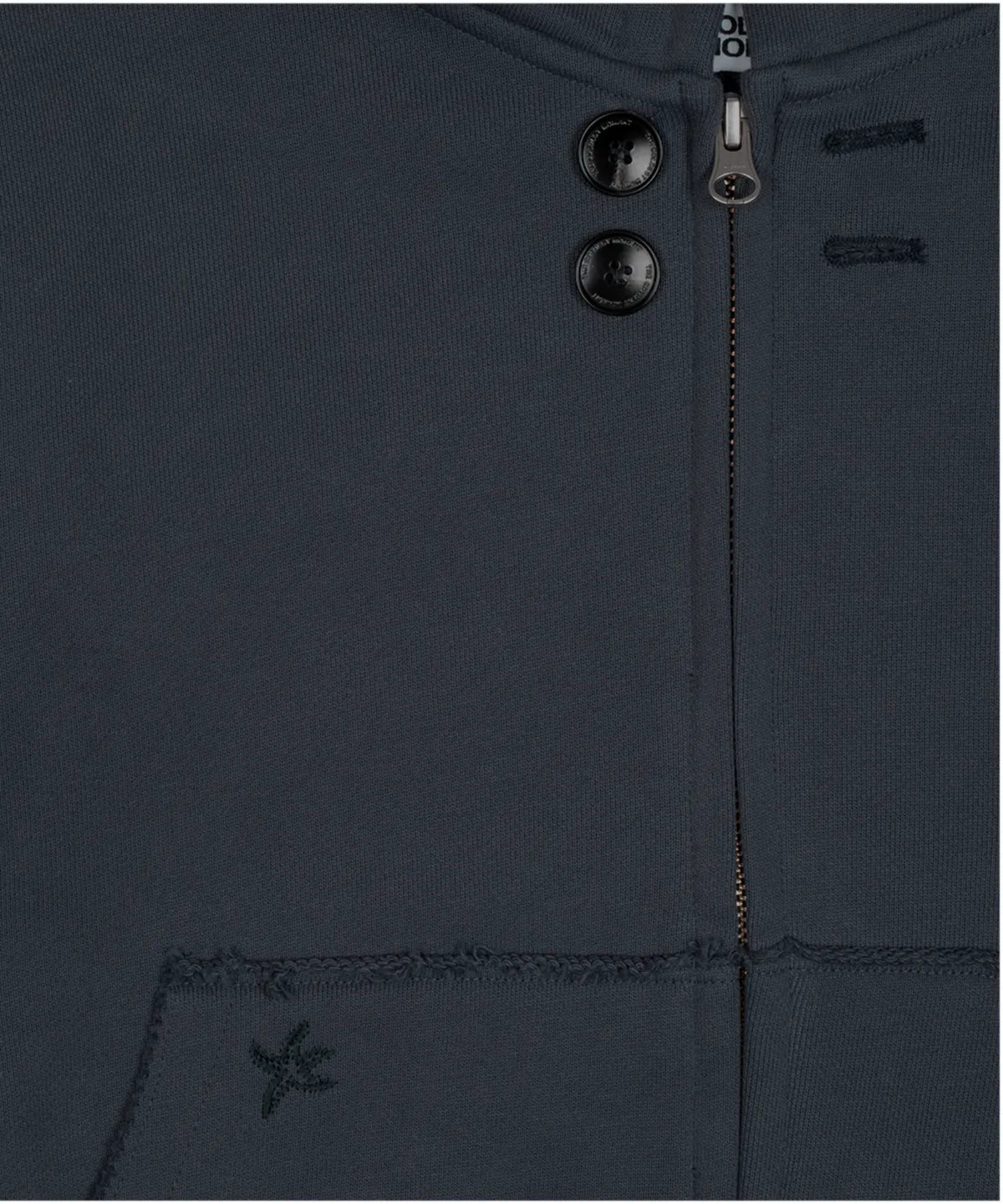 TCM vintage button hooded zip-up (blue)