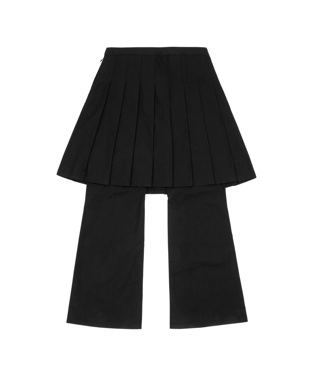 TCM skirt layered pants (black)