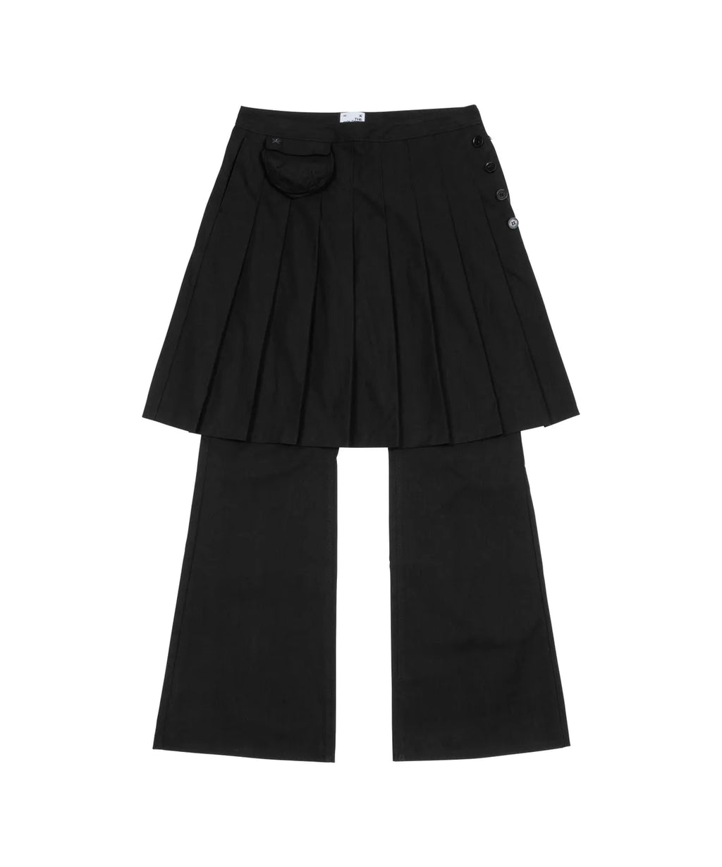 TCM skirt layered pants (black)