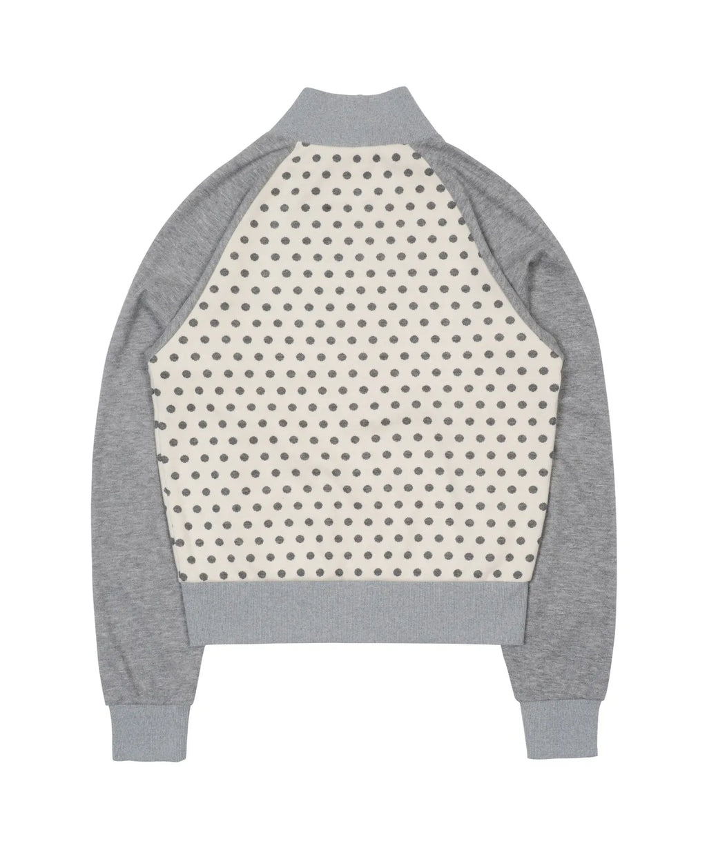 TCM dot raglan zip-up (beige/grey)