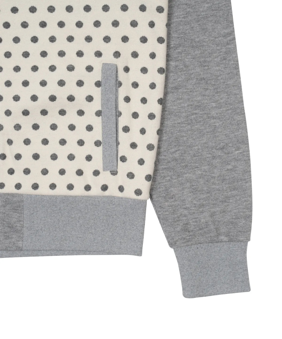 TCM dot raglan zip-up (beige/grey)