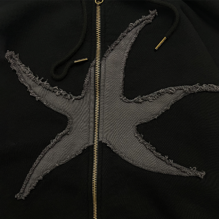TCM STARFISH HOODED ZIP-UP (BLACK)