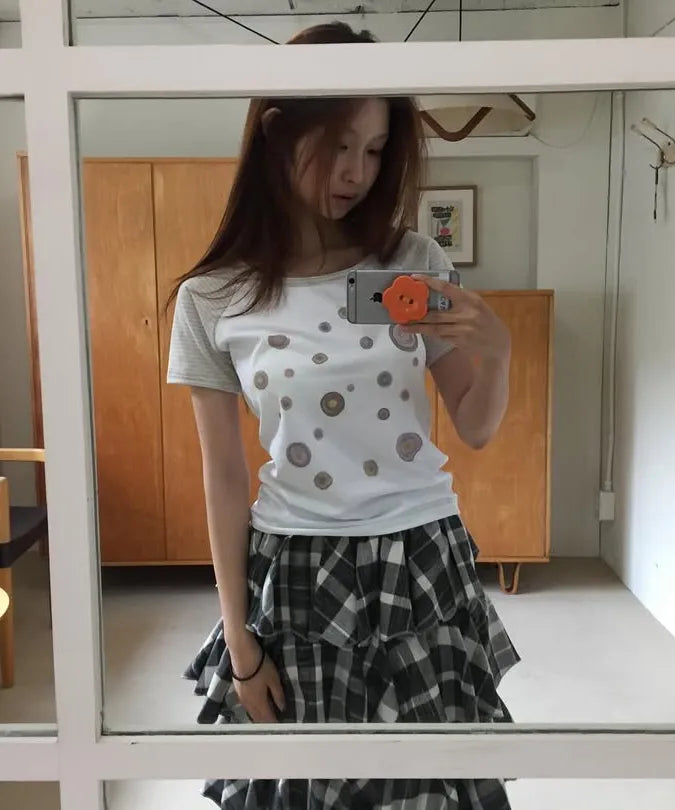 HUGYOURSKIN GOMPANG-EE RINGER TEE (BEIGE)