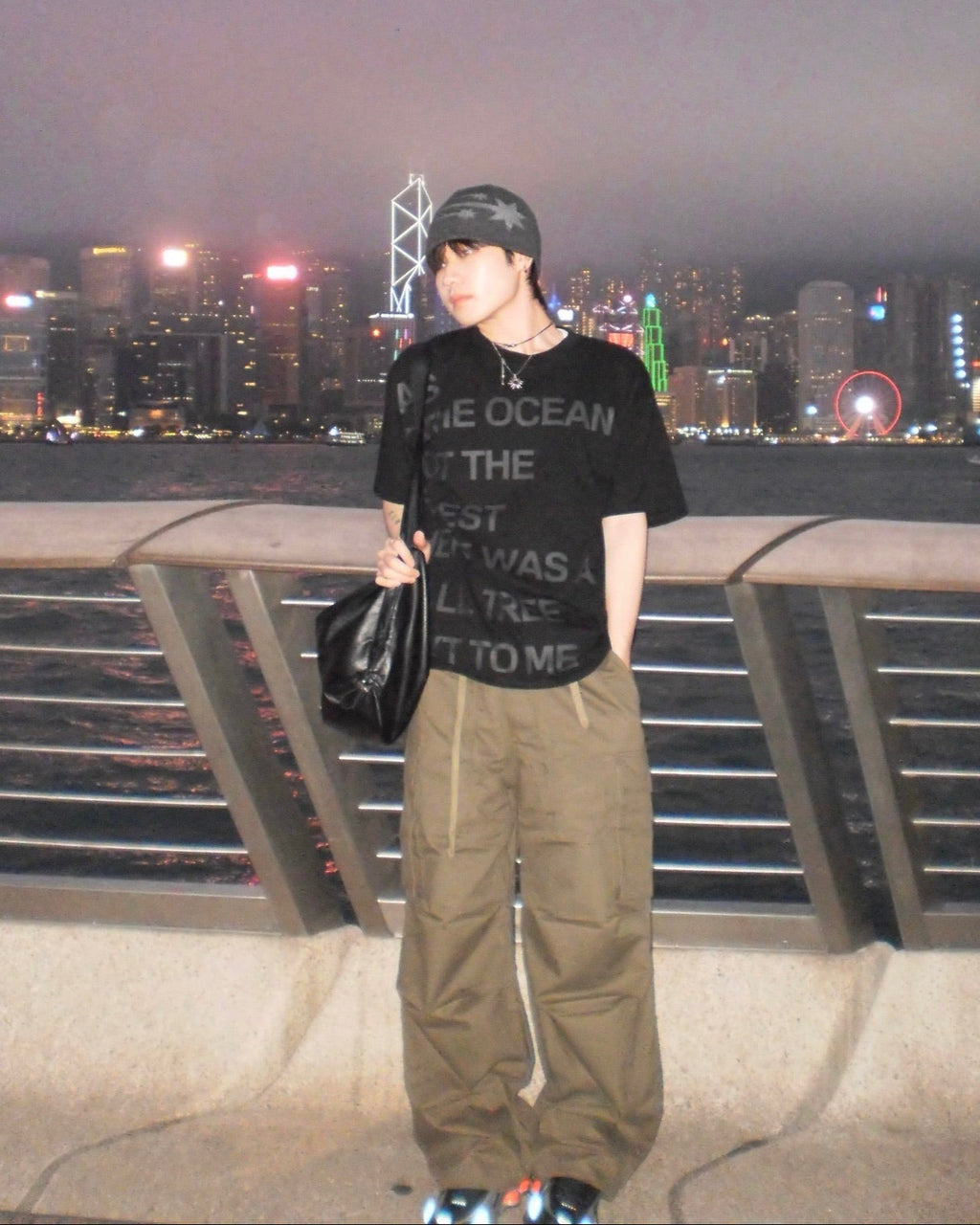 (in stock) ocean alphabet tee (black)