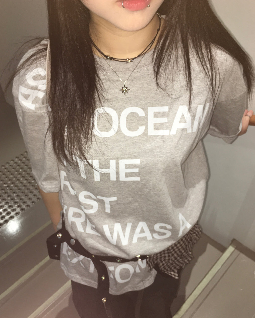 (in stock) ocean alphabet tee (black)