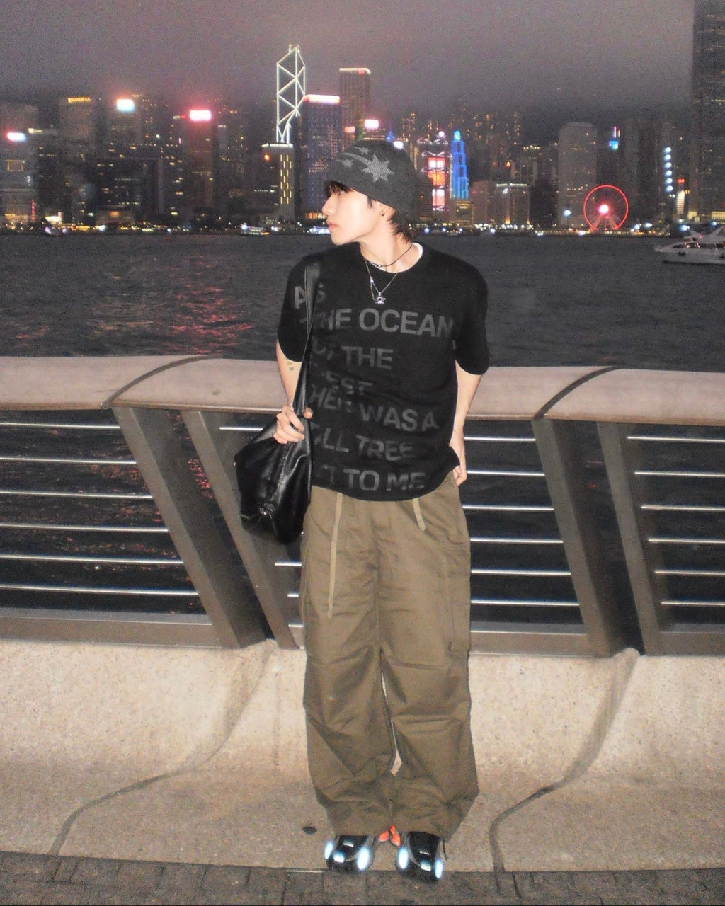(in stock) ocean alphabet tee (black)