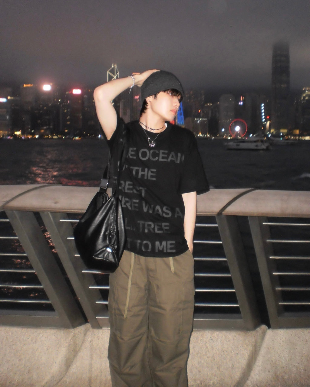 (in stock) ocean alphabet tee (black)