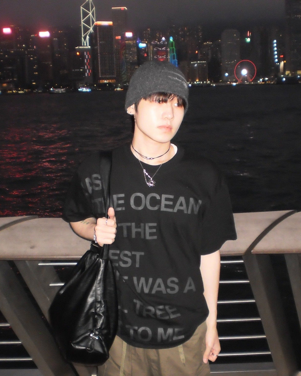 (in stock) ocean alphabet tee (black)