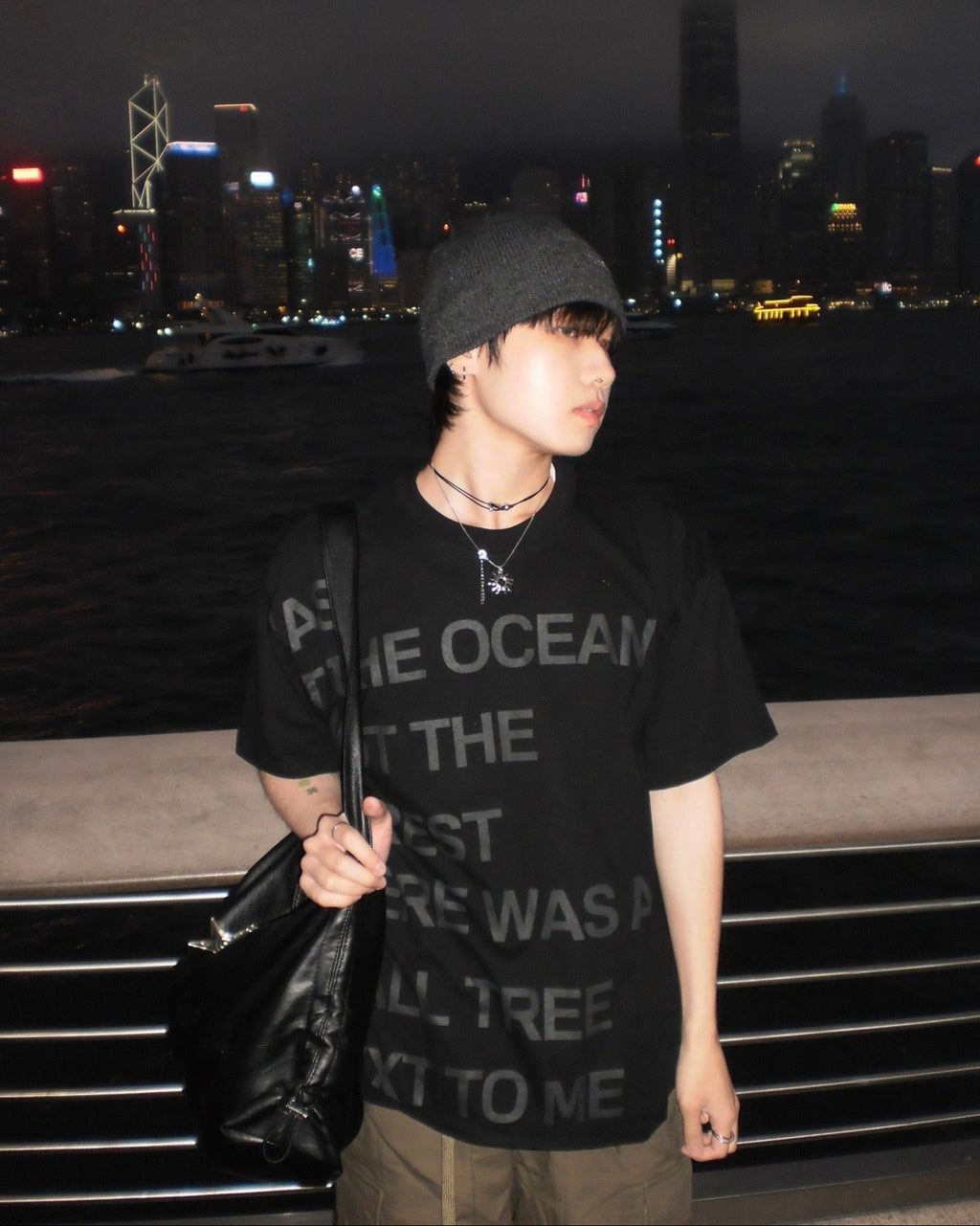 (in stock) ocean alphabet tee (black)