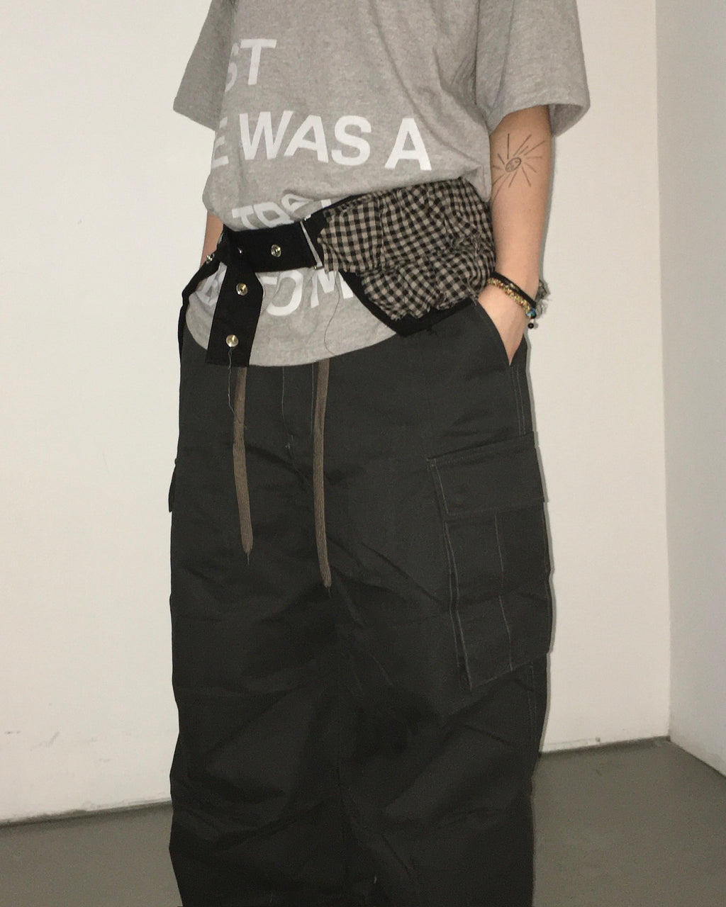 (in stock) rilly checked belt bag