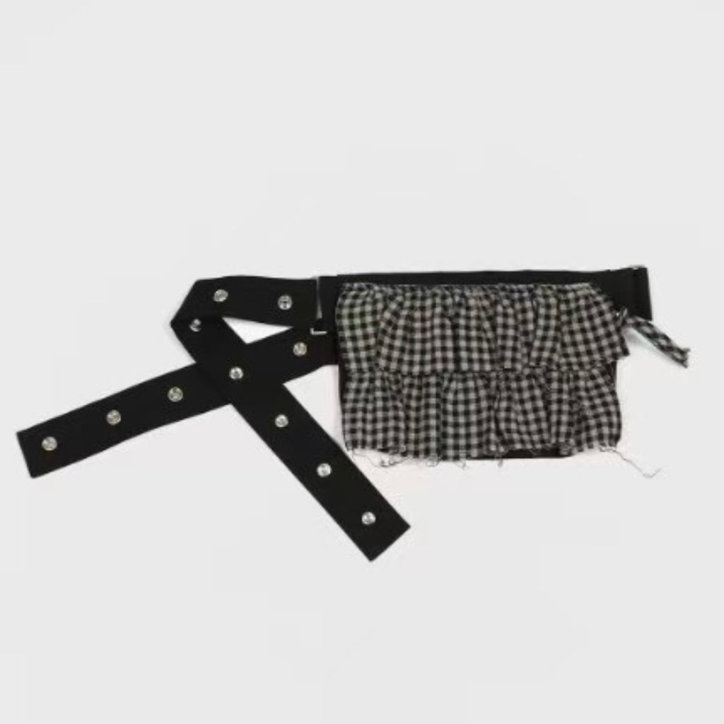 (in stock) rilly checked belt bag