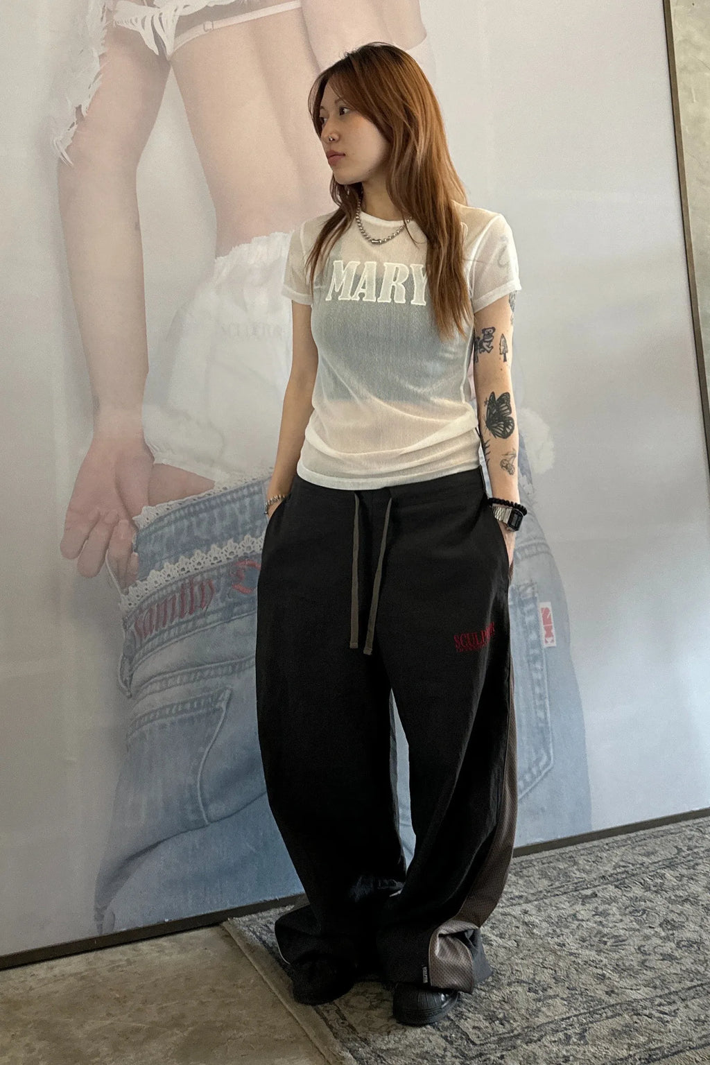 【𝘱𝘳𝘦-𝘰𝘳𝘥𝘦𝘳】SCULPTOR Team Mary Mesh Tee White